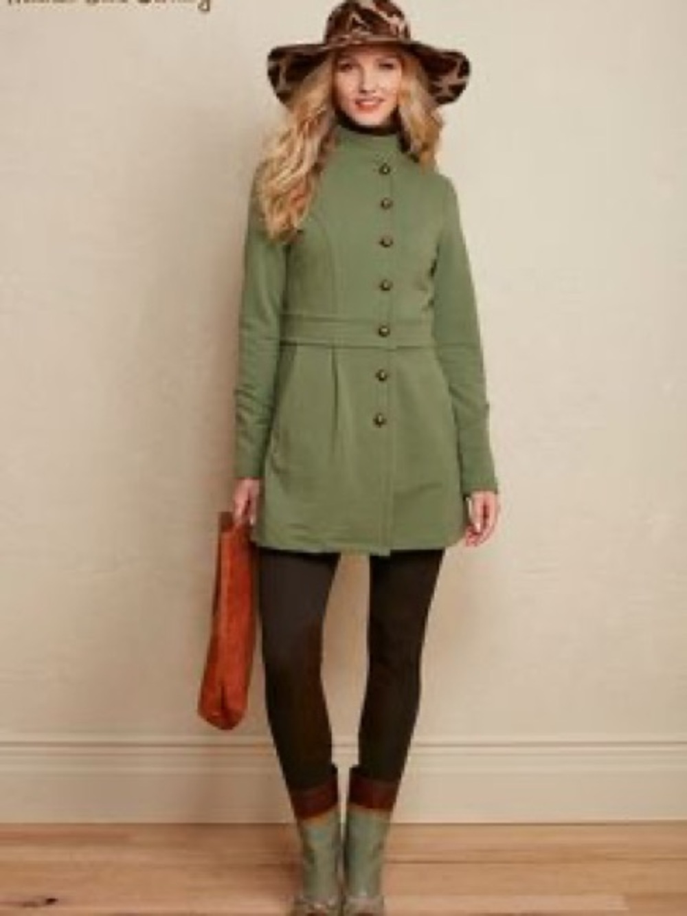 Matilda Jane Women’s Ida Classic Olive Green Button-Front jacket XS
